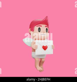 3d rendering of cupid character valentine's day concept Stock Photo