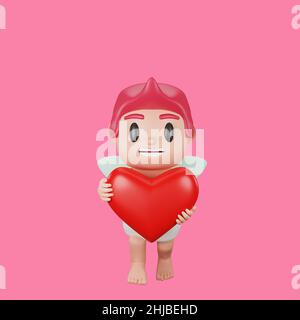 3d rendering of cupid character valentine's day concept Stock Photo