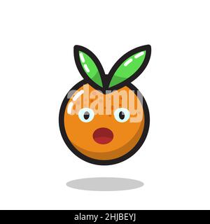 vector illustration of orange character Mascot logo Stock Vector