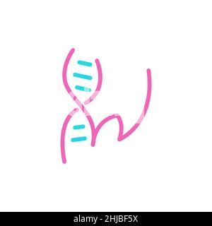 abstract dna woman logo design vector graphic symbol icon illustration creative idea Stock Vector