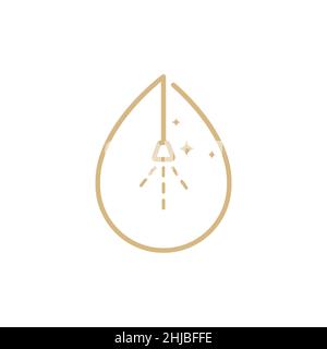 shower bath with drop water line logo design vector graphic symbol icon illustration creative idea Stock Vector