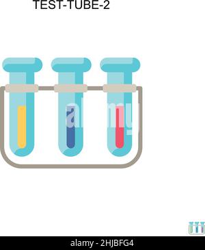 Test-tube-2 Simple vector icon. Illustration symbol design template for web mobile UI element. Stock Vector