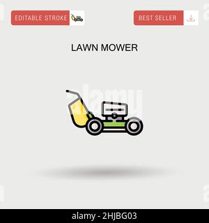 Lawn mower Simple vector icon. Stock Vector