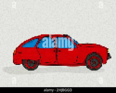 Cartoon style drawing of a red sport car. Stock Vector