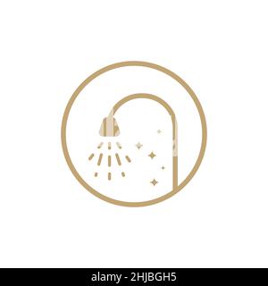 minimalist line shower bath logo design vector graphic symbol icon illustration creative idea Stock Vector