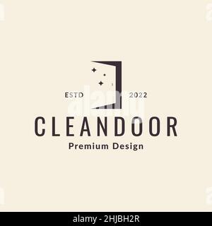 hipster door clean logo design vector graphic symbol icon illustration creative idea Stock Vector