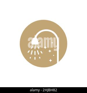 negative space shower bath logo design vector graphic symbol icon illustration creative idea Stock Vector
