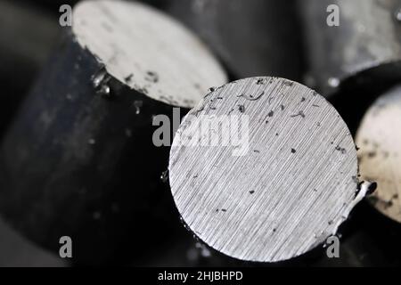 heap of untreated raw steel at the factory Stock Photo