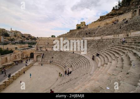 Roman Theater of Amman in Jordan Stock Photo