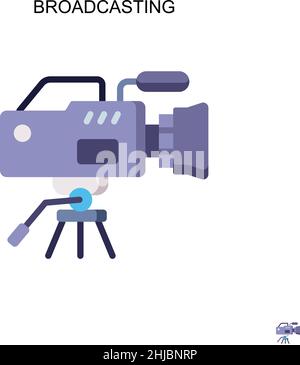 Broadcasting Simple vector icon. Illustration symbol design template for web mobile UI element. Stock Vector