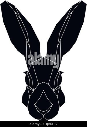 Hare stylized triangle polygonal model. Vector illustration Stock Vector