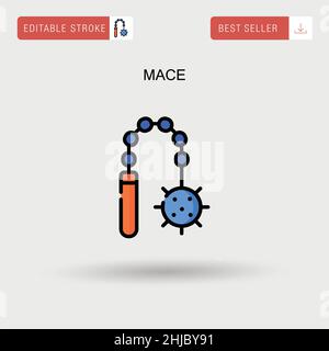 Mace Simple vector icon. Stock Vector