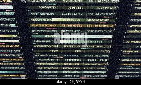 Visualization of harmful artificial intelligence trying to hack a system password, seamless loop. Animation. Concept of digital security and cyber att Stock Photo