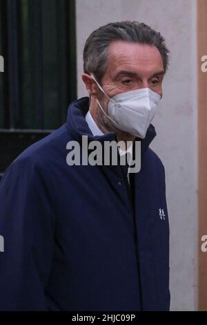 Rome, 27 January 2021 Attilio Fontana is an Italian politician, president of the Lombardy Region since 26 March 2018. A long-standing member of the Lega during the fourth day of voting for the election of the head of state of Italy Stock Photo