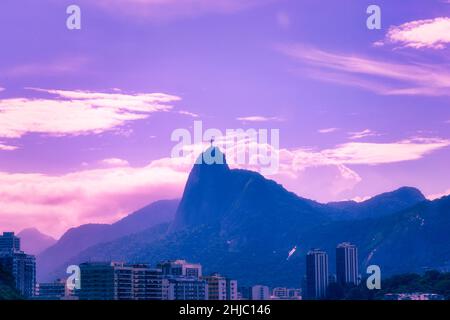 Christ the Redeemer in Brazil. Toned Image Stock Photo