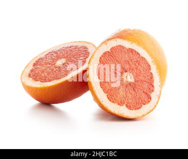 Sliced citrus fruit. Chopped fresh grapefruit.isolated on a white background. Stock Photo