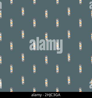Barber's pole seamless pattern. Barbershop background. Repeated texture in doodle style for fabric, wrapping paper, wallpaper, tissue. Vector illustra Stock Vector