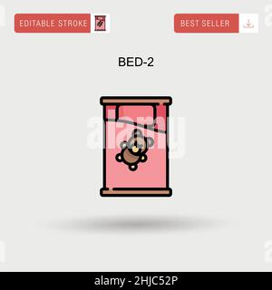 Bed-2 Simple vector icon. Stock Vector