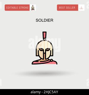 Soldier Simple vector icon. Stock Vector