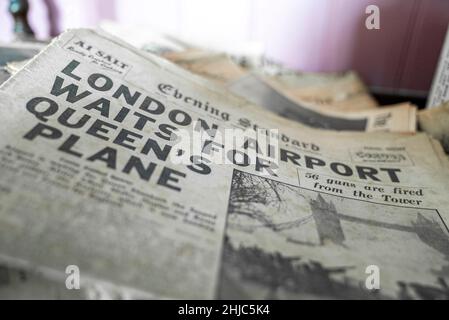 Old london newspaper with article headline and content Stock Photo - Alamy