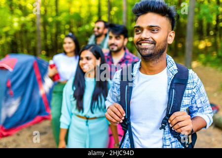 Outdoors activity and leisure time for young friends Stock Photo