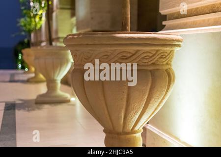 Big vase for flowers, on the sunset at the Black Sea in Varna, Bulgaria Stock Photo