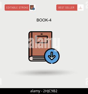 Book-4 Simple vector icon. Stock Vector