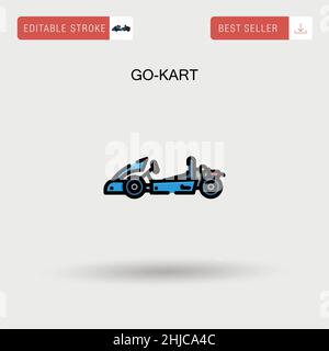 Go-kart Simple vector icon. Stock Vector