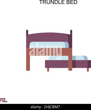 Trundle bed Simple vector icon. Illustration symbol design template for web mobile UI element. Stock Vector