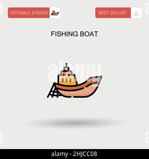 Trawler boat icon simple vector. Sea vessel. Fish ship Stock Vector ...