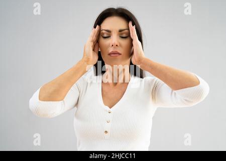 Menieres Disease Of Inner Ear. Feeling Dizzy. Vertigo Stock Photo