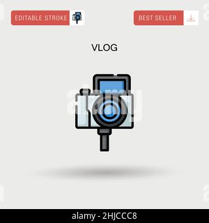 Vlog Simple vector icon. Stock Vector