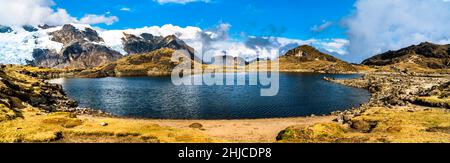 Lake at the Huaytapallana mountain range in Huancayo, Peru Stock Photo
