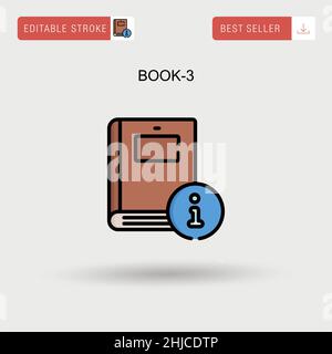 Book-3 Simple vector icon. Stock Vector