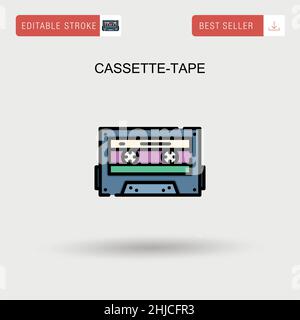 Cassette-tape Simple vector icon. Stock Vector