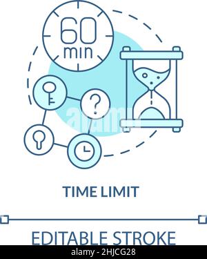 Time limit turquoise concept icon Stock Vector