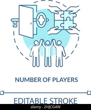 Number of players turquoise concept icon Stock Vector