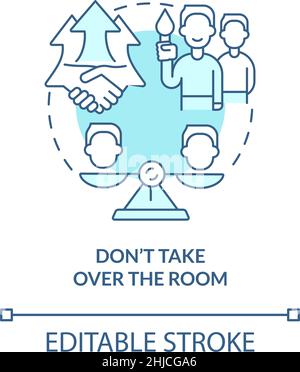 Dont take over room turquoise concept icon Stock Vector