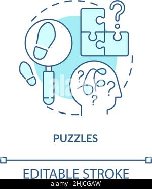 Puzzles turquoise concept icon Stock Vector