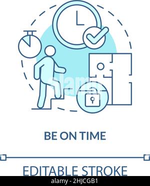 Be on time turquoise concept icon Stock Vector