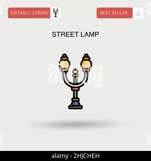 Street lamp Simple vector icon. Stock Vector