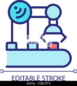Industry equipment control pixel perfect RGB color icon Stock Vector