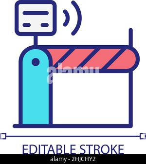 Toll and ticketing pixel perfect RGB color icon Stock Vector
