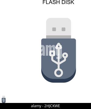 Flash disk Simple vector icon. Illustration symbol design template for web mobile UI element. Stock Vector