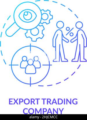 Export trading company blue gradient concept icon Stock Vector