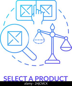 Select product blue gradient concept icon Stock Vector