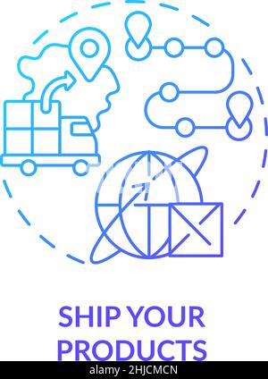Ship your products blue gradient concept icon Stock Vector