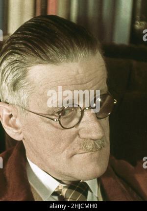 Irish modernist avant-garde writer James Joyce (February 2, 1882 ‚Äì January 13, 1941) in 1939, the year of publication of his final novel, Finnegans Wake. His books include Dubliners (1914), A Portrait of the Artist as a Young Man (1916) and Ulysses (1922). Stock Photo