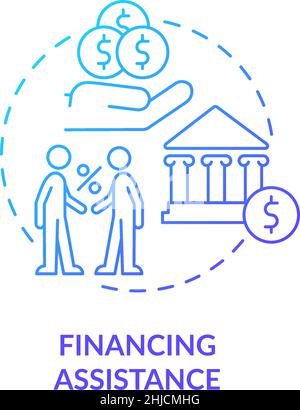 Financing assistance blue gradient concept icon Stock Vector