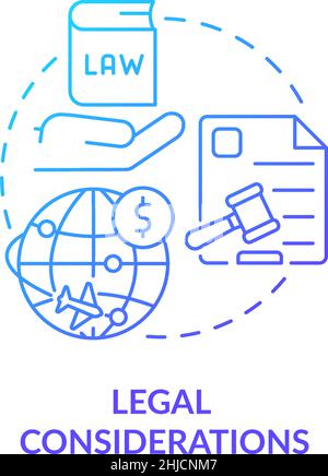 Legal considerations blue gradient concept icon Stock Vector